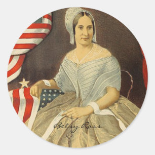Adesivo Betsy Ross First American Flag Vintage Retrato EUA