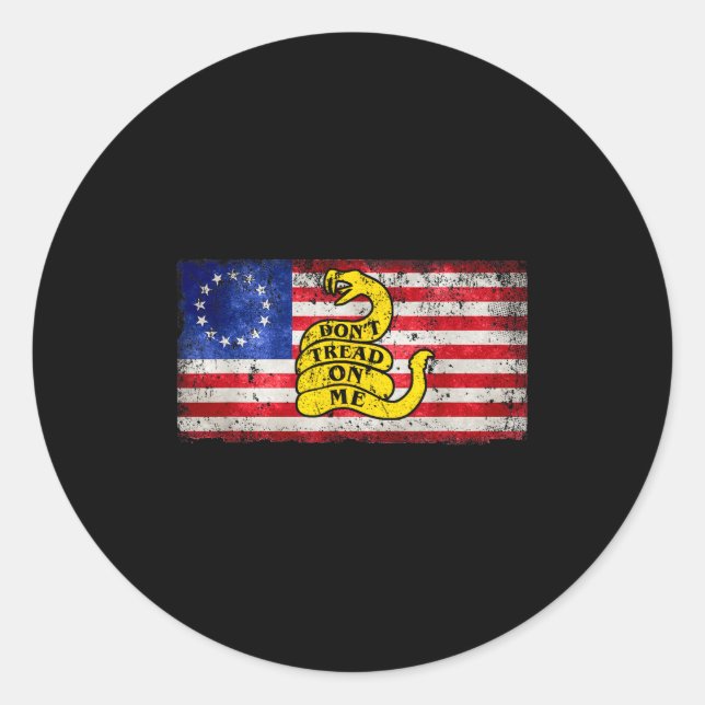 Adesivo Betsy Ross Flag Dont Tread Patriotic On Me For Men (Frente)