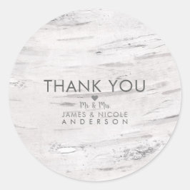 Adesivo Bétula Branca em Madeira Favor de Casamento Rústic