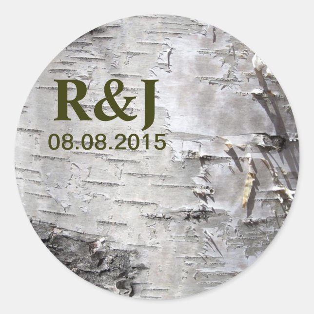 Adesivo bétula branca latido da árvore quic rusta da boêmi (Frente)