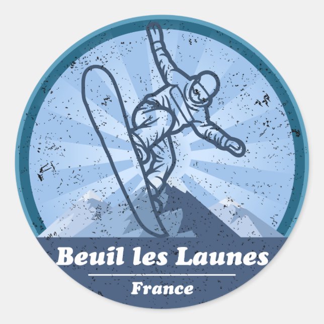 Adesivo Beuil les Launes Snowboard (Frente)