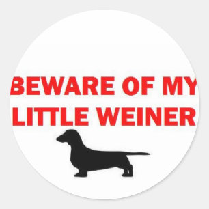 Adesivo Beware de minha piada pequena de Weiner