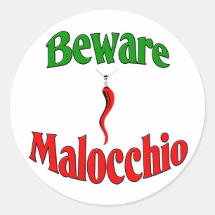 Adesivo Beware o Malocchio (o olho mau)
