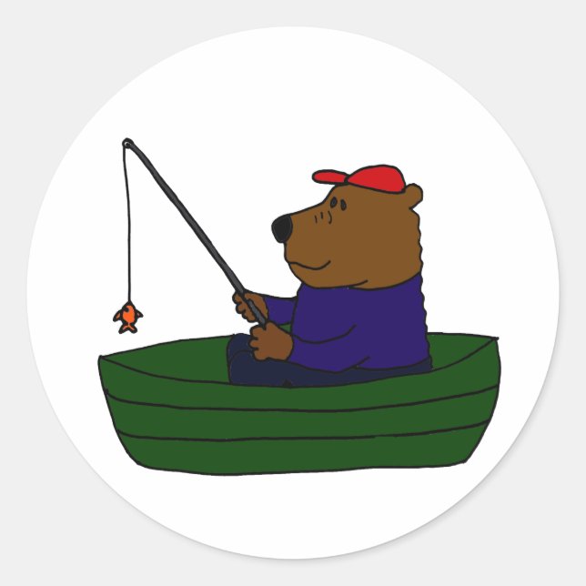 Adesivo BF- Design de Pesca do Urso Engraçado (Frente)