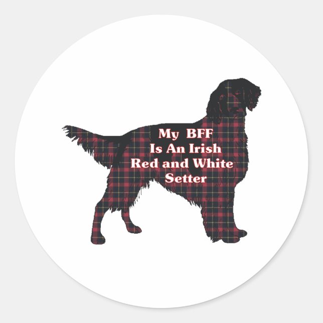 Adesivo BFF De Setores Vermelho E Branco Irlandês (Frente)