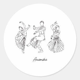 Adesivo Bharatanatyam Nome personalizado da dança