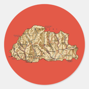 Adesivo Bhutan Map Sticker