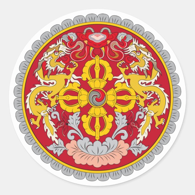 Adesivo Bhutanese National Emblem, Butão (Frente)