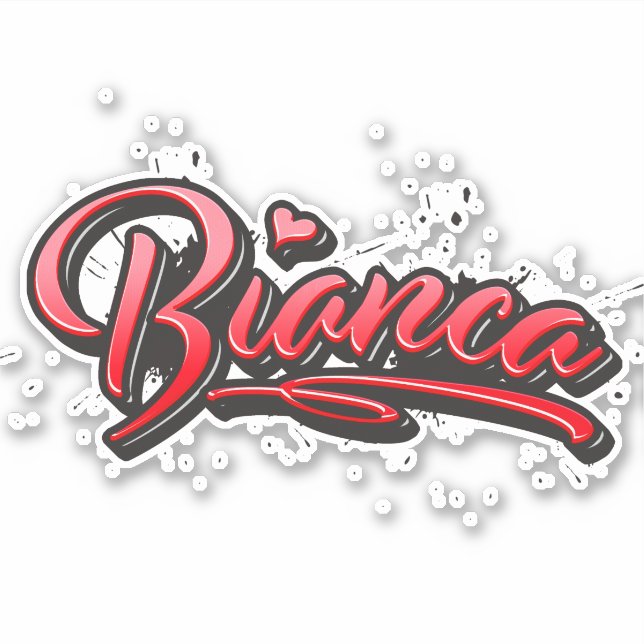 Adesivo Bianca red Heart Graffiti Aufkleber Sticker (Frente)