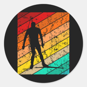 Adesivo Biathlon Biathlet Skier Skiing Ski Vintage Retro 2