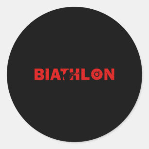 Adesivo Biathlon Funny Biathlete Saindo Espiando Alvo Sp