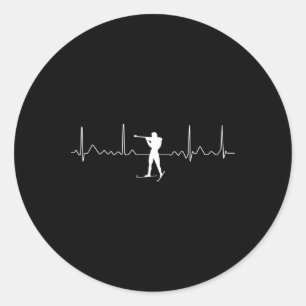Adesivo Biathlon Heartbeat - Slogan de Esqui disparando Bi