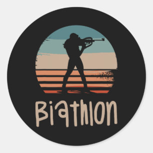 Adesivo Biatleta De Biatlo Com Vintagem Retroativa