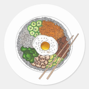 Adesivo Bibimbap Cozinhar Coreano Comida Cuisine Rice Vice