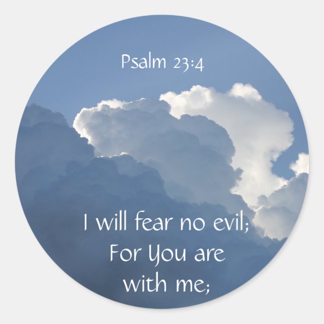 Adesivo Bible Scripture Psalm 23:4 Fear No Evil... (Frente)