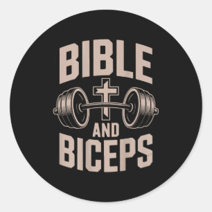 Adesivo Bíblia & Bíceps Ginásio Treino Cristão Haltere