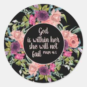 Adesivo Bíblia Cristã Floral, Cor da Água, Rosa Púrpur