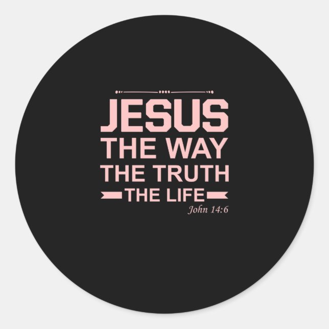 Adesivo Bíblia Cristã Verse Jesus Way Truth Life (Frente)