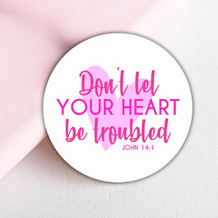 Adesivo Bíblia Cristã Verse John 14:1 Fé Moderna Rosa