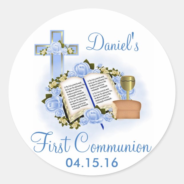 Adesivo Bíblia Cross First Communion Stickers Envelope Sel (Frente)