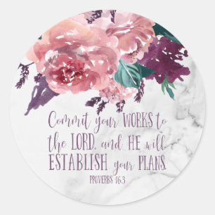 Adesivo Bíblia de Mármore Floral Elegante Verso