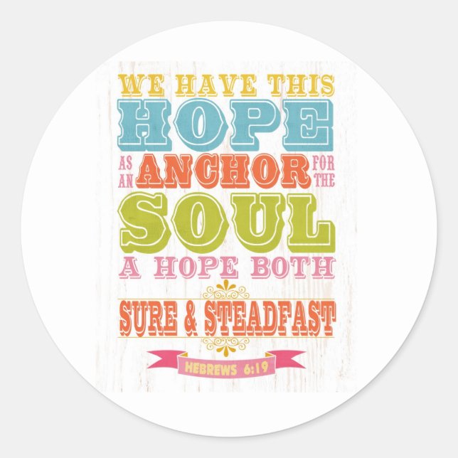 Adesivo Bíblia Escritural Cristã Verso - Hebraico 6:19 (Frente)