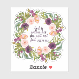 Adesivo Bíblia Floral Rosa Rosa Preguiçada Verdadeiro Deus