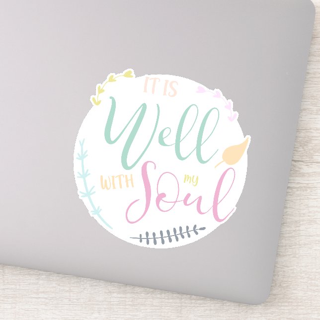 Adesivo Bíblia Pastel Cote Está bem com a minha alma (Detalhe)