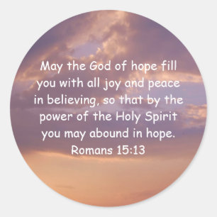 Adesivo Bíblia Versa aspas de Uplifting Romans 15:13