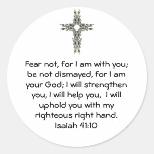 Adesivo Bíblia Versa citação Inspiracional Isaiah 41:10