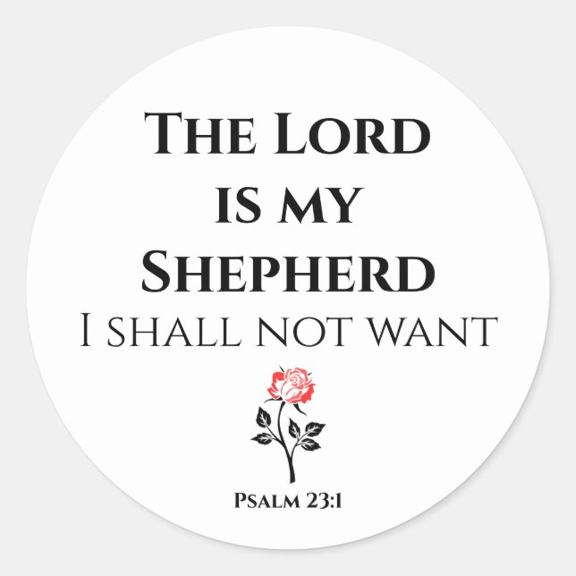 Adesivo Bíblia Verse, O Senhor é o meu Pastor, Salmo 23 (Frente)