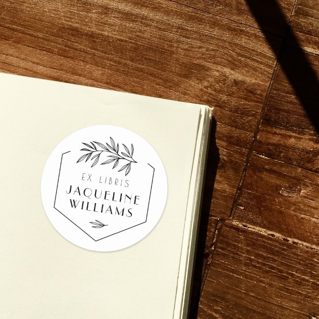 Adesivo Biblioteca de Folhas Botânicas Ex Libris Personali (Criador carregado)