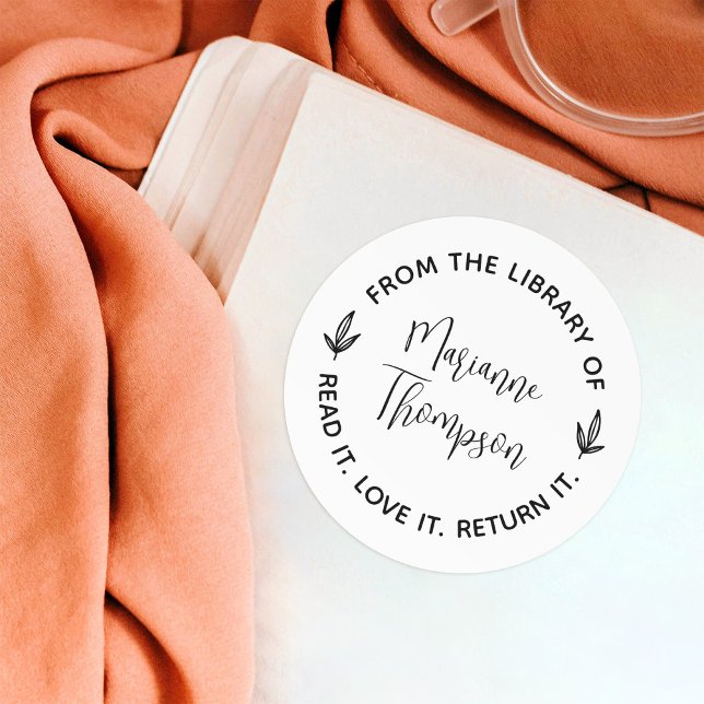 Adesivo Biblioteca de Redondos de Script Simples e Minimal (Criador carregado)