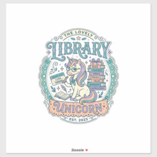 Adesivo Biblioteca de Unicórnio Camiseta Gráfica Caprichos