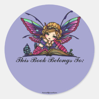 Adesivo Biblioteca do Bookworm Fairy Fantasy Art Bookplate