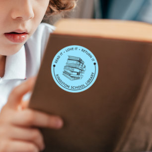 Adesivo Biblioteca Escolar Leia, Ame, Devolva Personalize