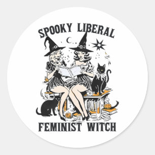 Adesivo Bibliotecária do Halloween da Bruxa Liberal Femini