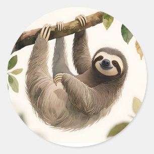 Adesivo Bicho-Preguiça Suspenso Fofo Aquarela Sorriso Rela