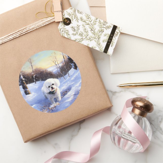 Adesivo Bichon Frise Deixe Nevar Natal (Presentear)