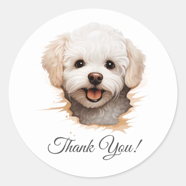 Adesivo Bichon Frise Dog Obrigado (Frente)