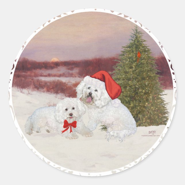 Adesivo Bichon Frise Natal (Frente)