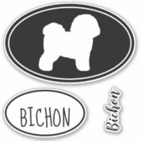 Bichon Frise Silhouette Vinyl Sticker Set