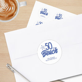 Adesivo Bicicleta 50º Aniversário de Praia Desenhada à Mão