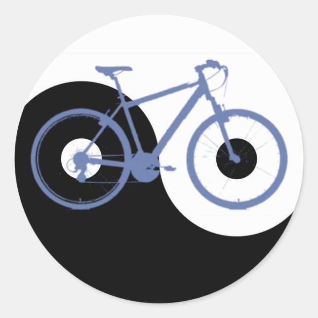 Adesivo Bicicleta azul Yin Yang (Frente)