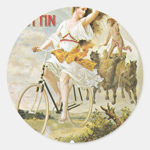 Adesivo Bicicleta bonito do vintage da equitação da meni