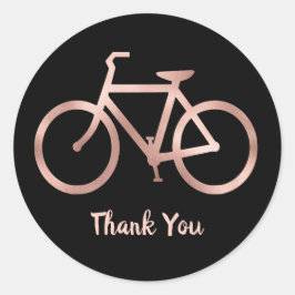 Adesivo Bicicleta de Ouro Preto e Rosa Obrigado