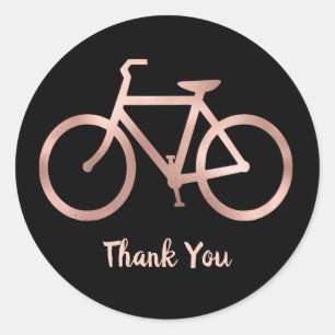 Adesivo Bicicleta de Ouro Preto e Rosa Obrigado