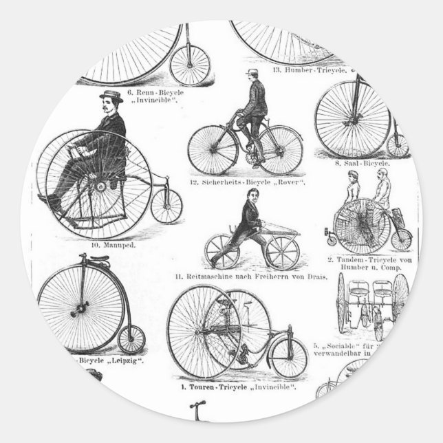 Adesivo Bicicleta de Roda Alta Penny Farthing (Frente)