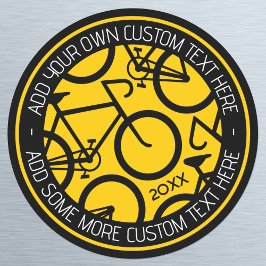 Adesivo Bicicleta de Texto Personalizada Amarelo e Preto