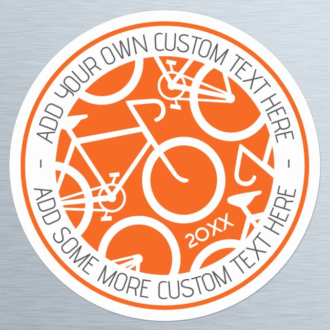 Adesivo Bicicleta de Texto Personalizada Laranja (Criador carregado)